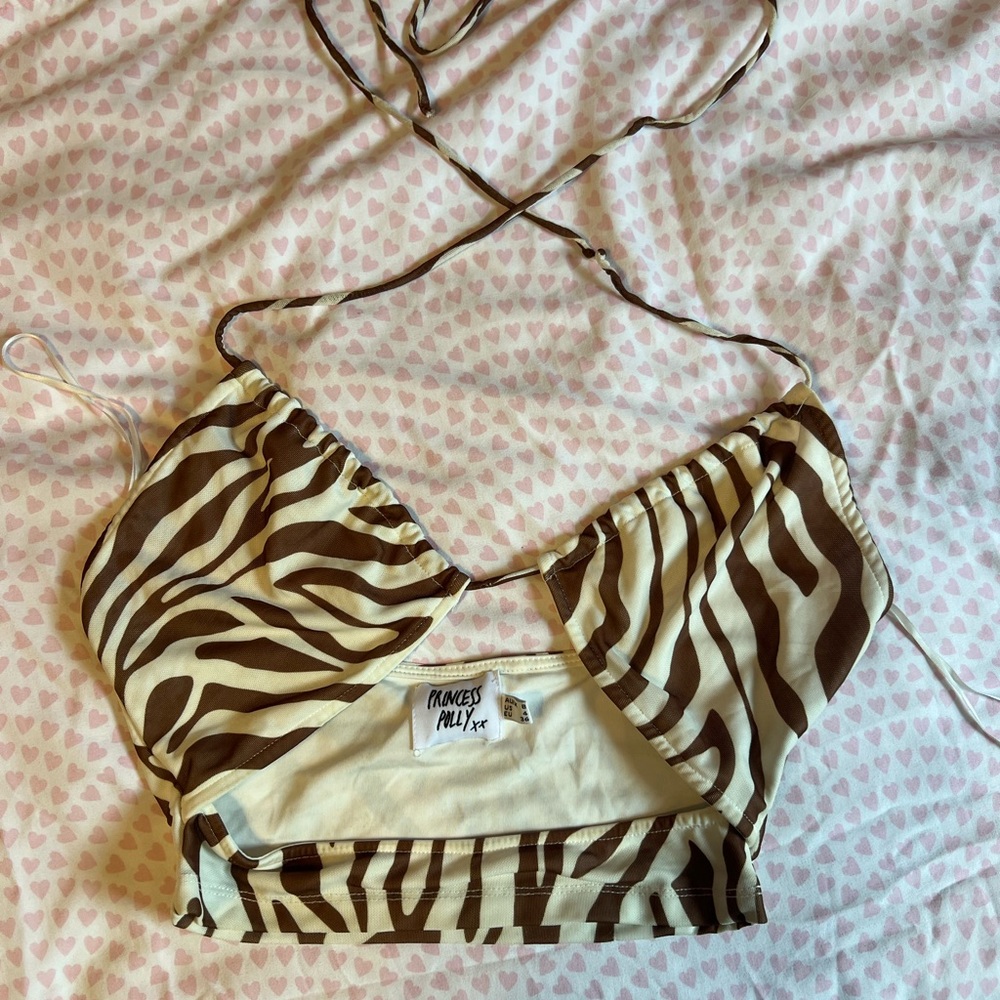 Princess Polly Zebra Print Halter Top